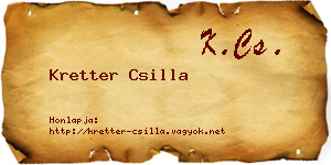 Kretter Csilla névjegykártya