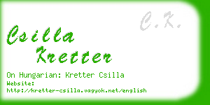 csilla kretter business card
